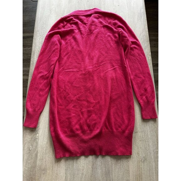 Anthropologie "T" 100% Cashmere Tunic Cardigan Sweater in Pink Size Medium - Picture 9 of 10